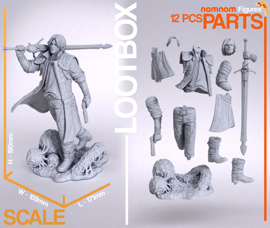 Dante (Devil May Cry) - 3D Print - Model Kit - (Nom Nom)