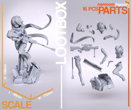 Sinon (Sword Art Online) - 3D Print - Model Kit - (Nom Nom)