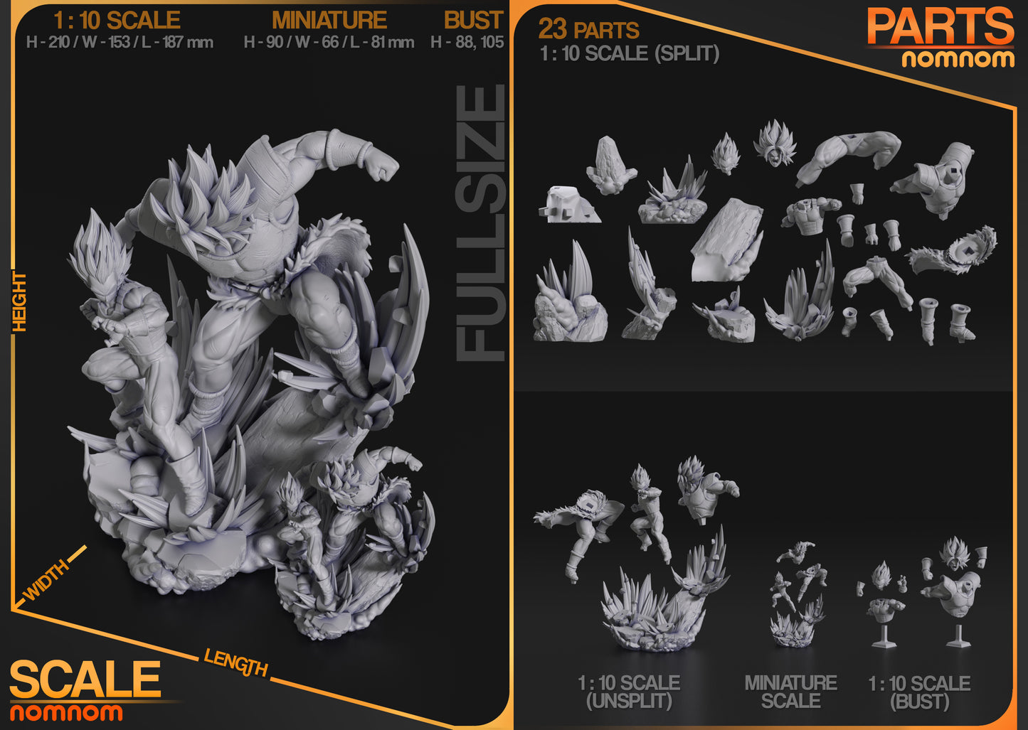 Vegeta vs Broly (Drangonball Z) - 3D Print - Model Kit - (Nom Nom)