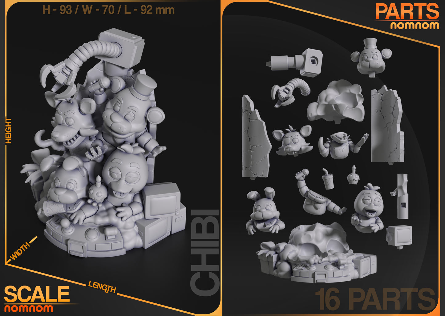 Five Nights at Freddys (Miniature) 3d Printed Model Kit
