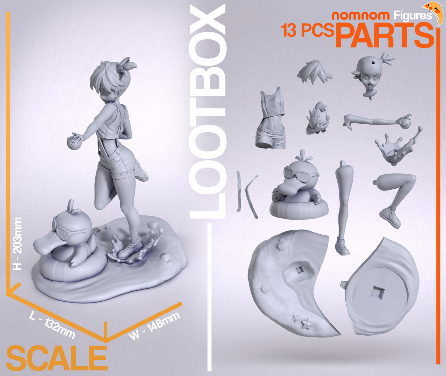 Misty (Pokemon) - 3D Print - Model Kit - (Nom Nom)