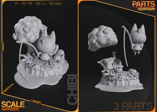 Chibi Ankha (Animal Crossing) - 3D Print - Model Kit - (Nom Nom)