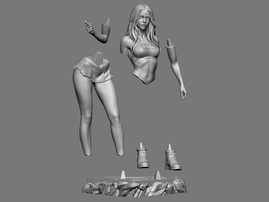 Supergirl 3D Printed Statue Model Kit - 240mm height