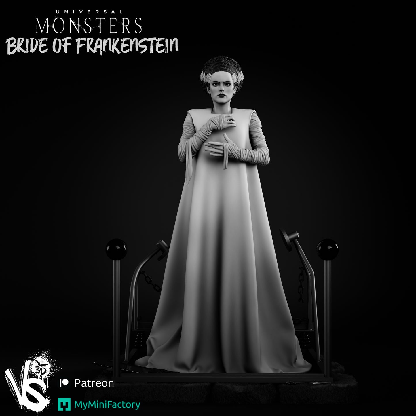 Bride of Frankenstein - 3D Print Kit - Fan Art