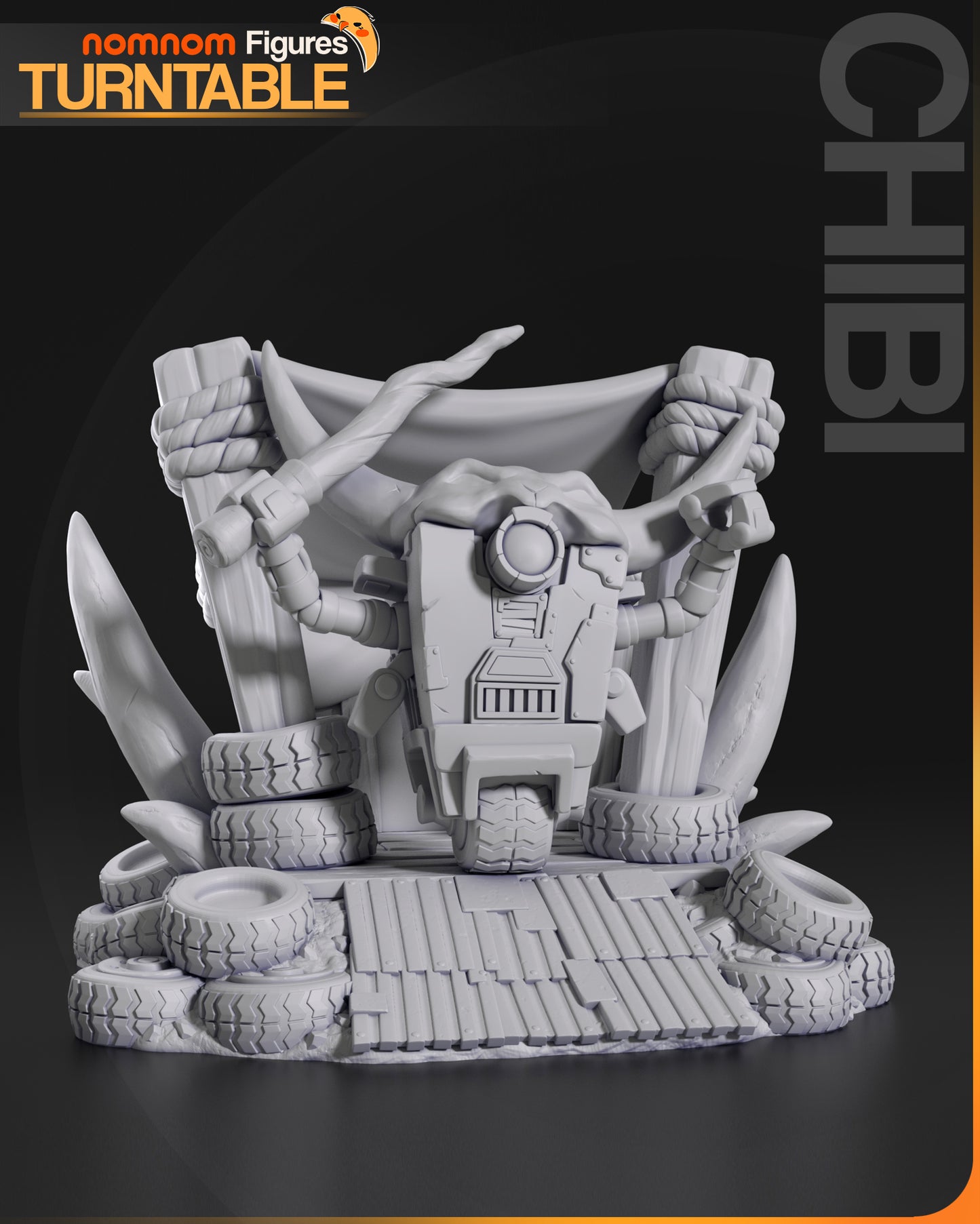 Chibi - Claptrap - Borderlands 3D Printed Statue Model Kit