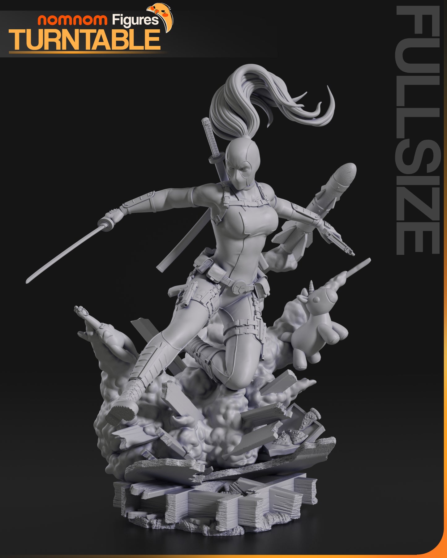 Lady Deadpool - 3D Print - Model Kit - (Nom Nom)