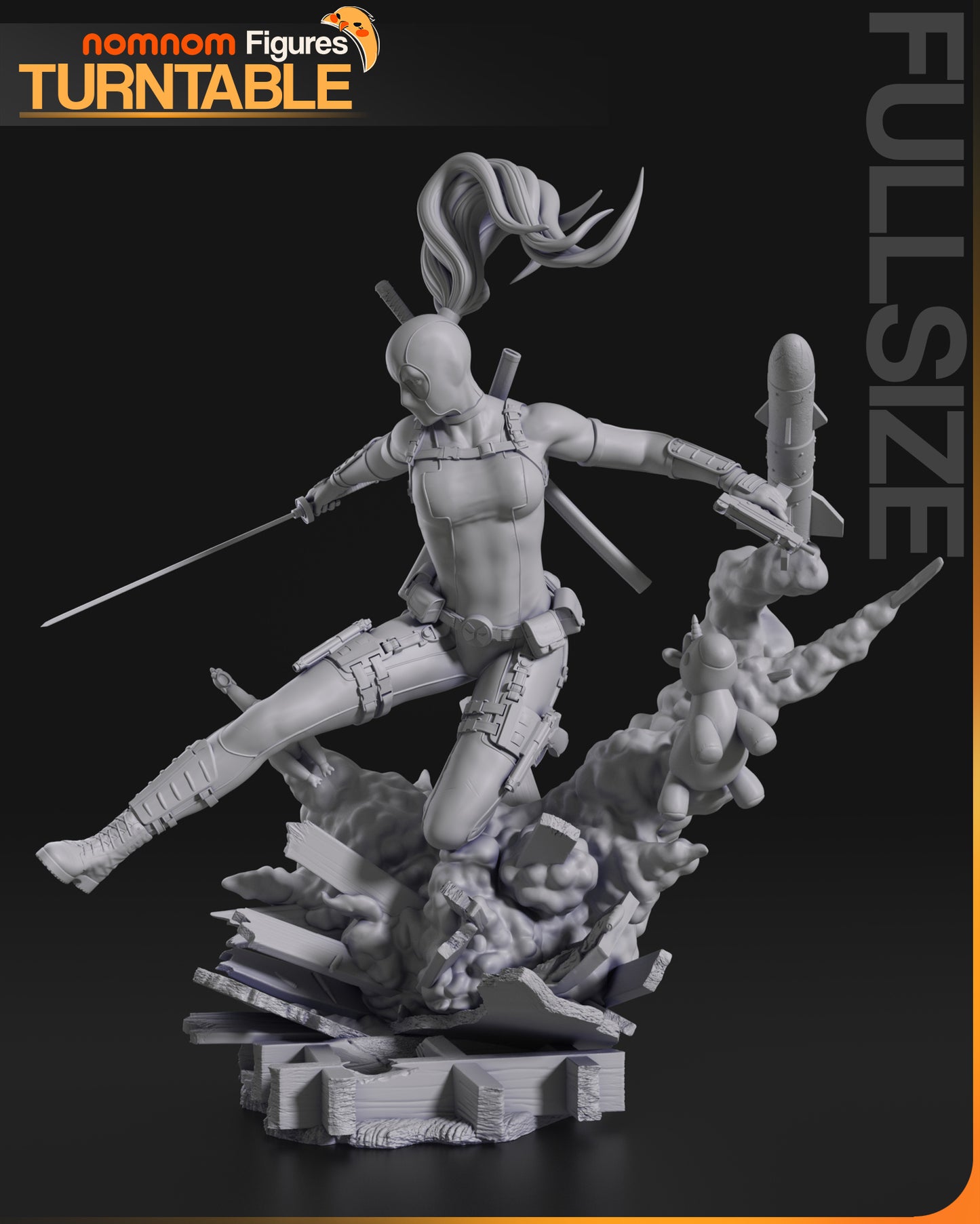 Lady Deadpool - 3D Print - Model Kit - (Nom Nom)