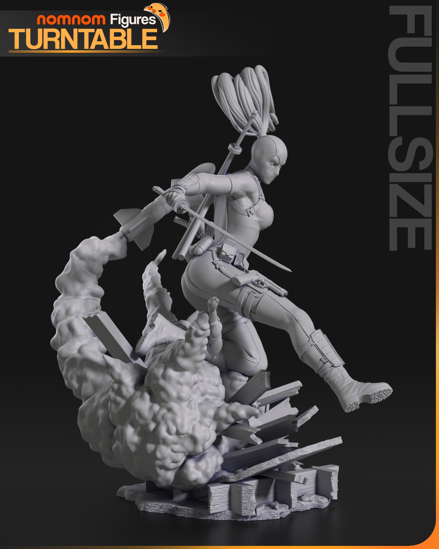Lady Deadpool - 3D Print - Model Kit - (Nom Nom)