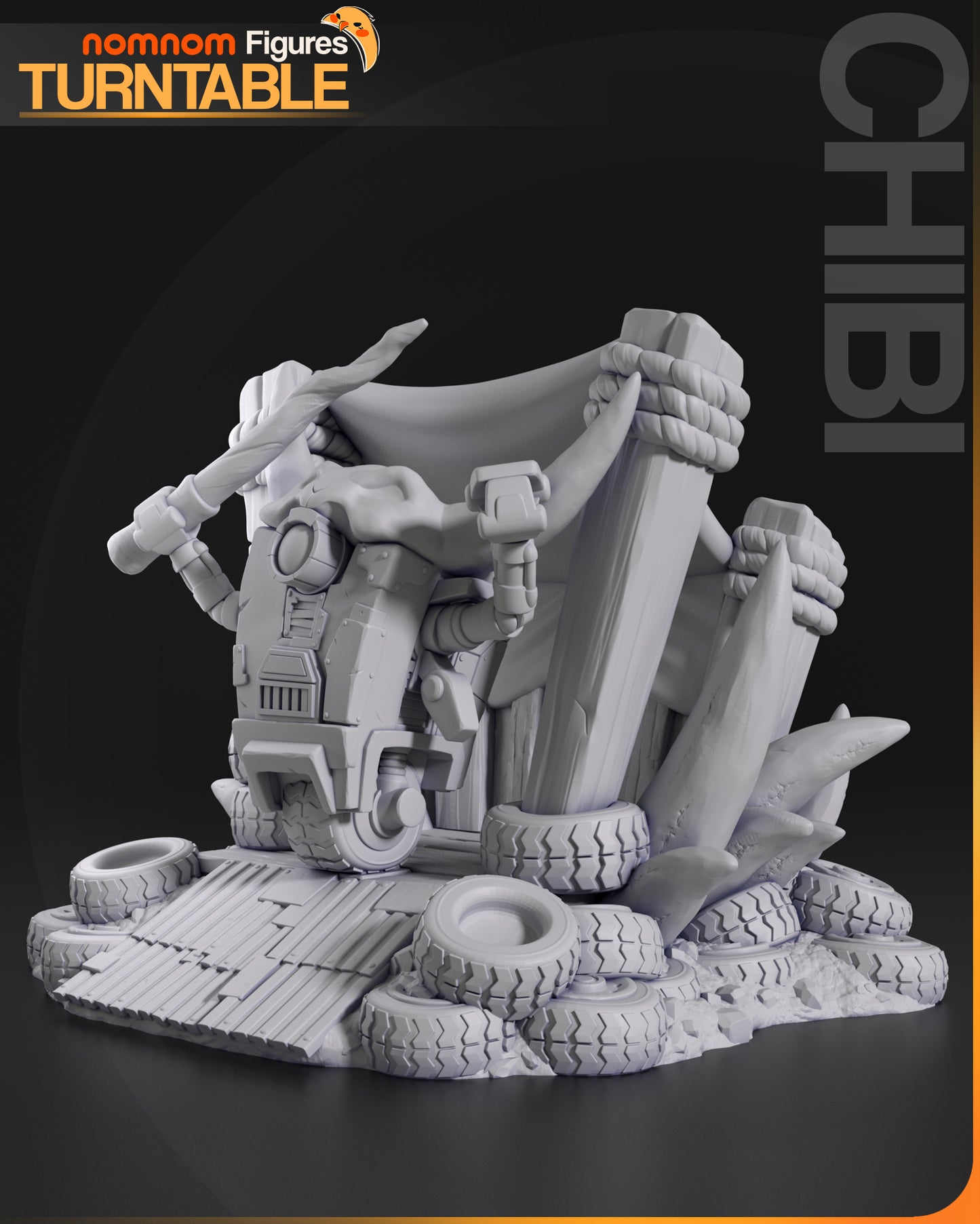 Chibi - Claptrap - Borderlands 3D Printed Statue Model Kit