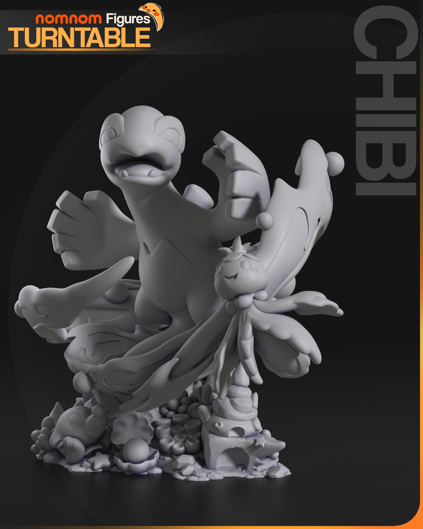 Lugia Chibi (Pokemon) - 3D Print - Model Kit - (Nom Nom)