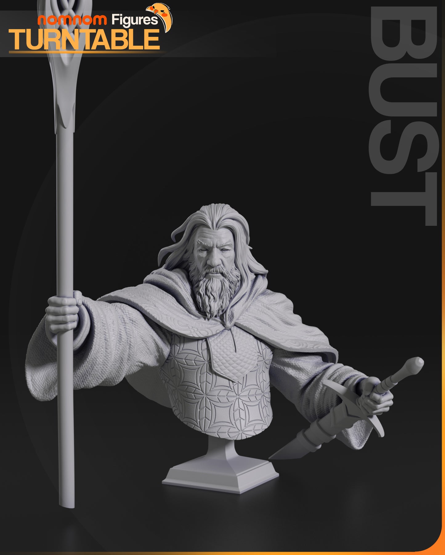 Gandalf the White (LOTR) - 3D Print - Model Kit - (Nom Nom)