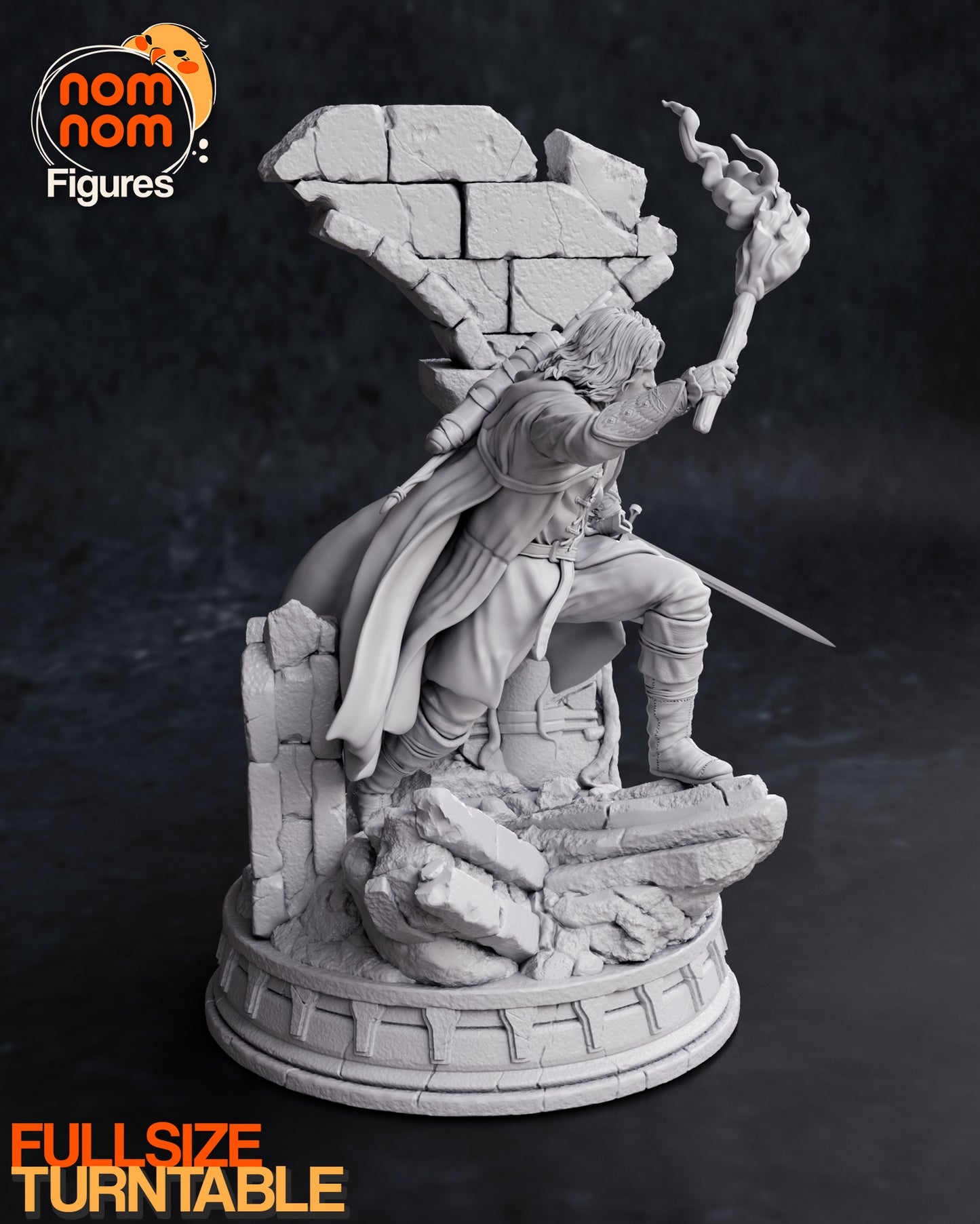 Aragorn (Lord of the Rings) - 3D Print - Model Kit - (Nom Nom)