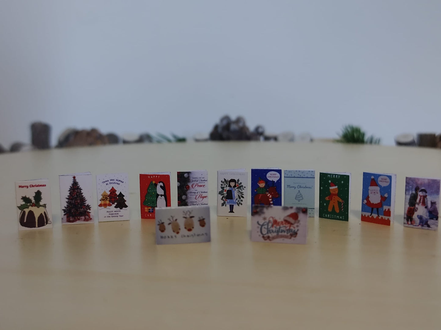 Miniature Christmas Cards Dolls House XMAS Handmade 1:12th scale Pack B
