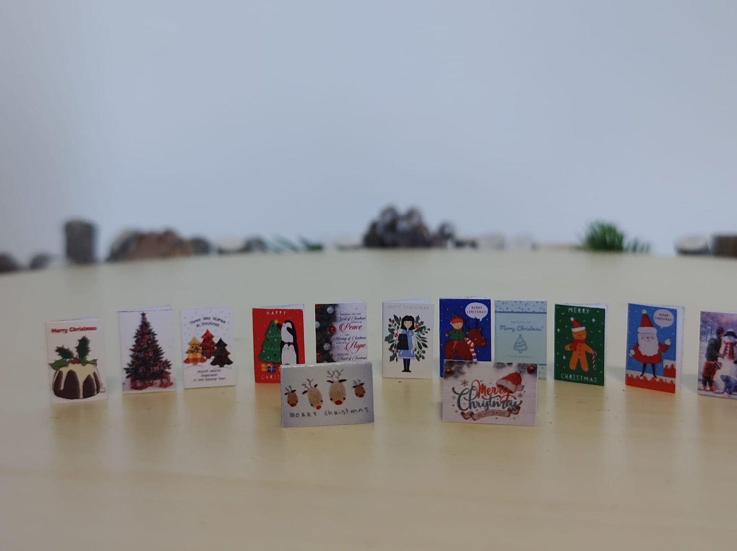 Miniature Christmas Cards Dolls House XMAS Handmade 1:12th scale Pack B