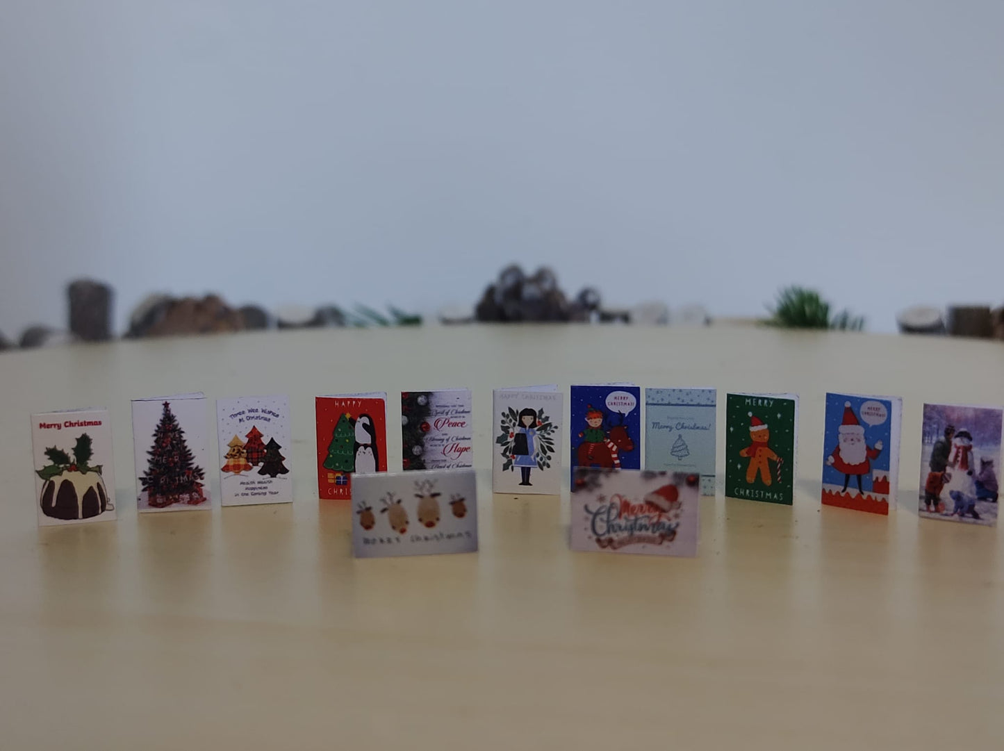 Miniature Christmas Cards Dolls House XMAS Handmade 1:12th scale Pack B
