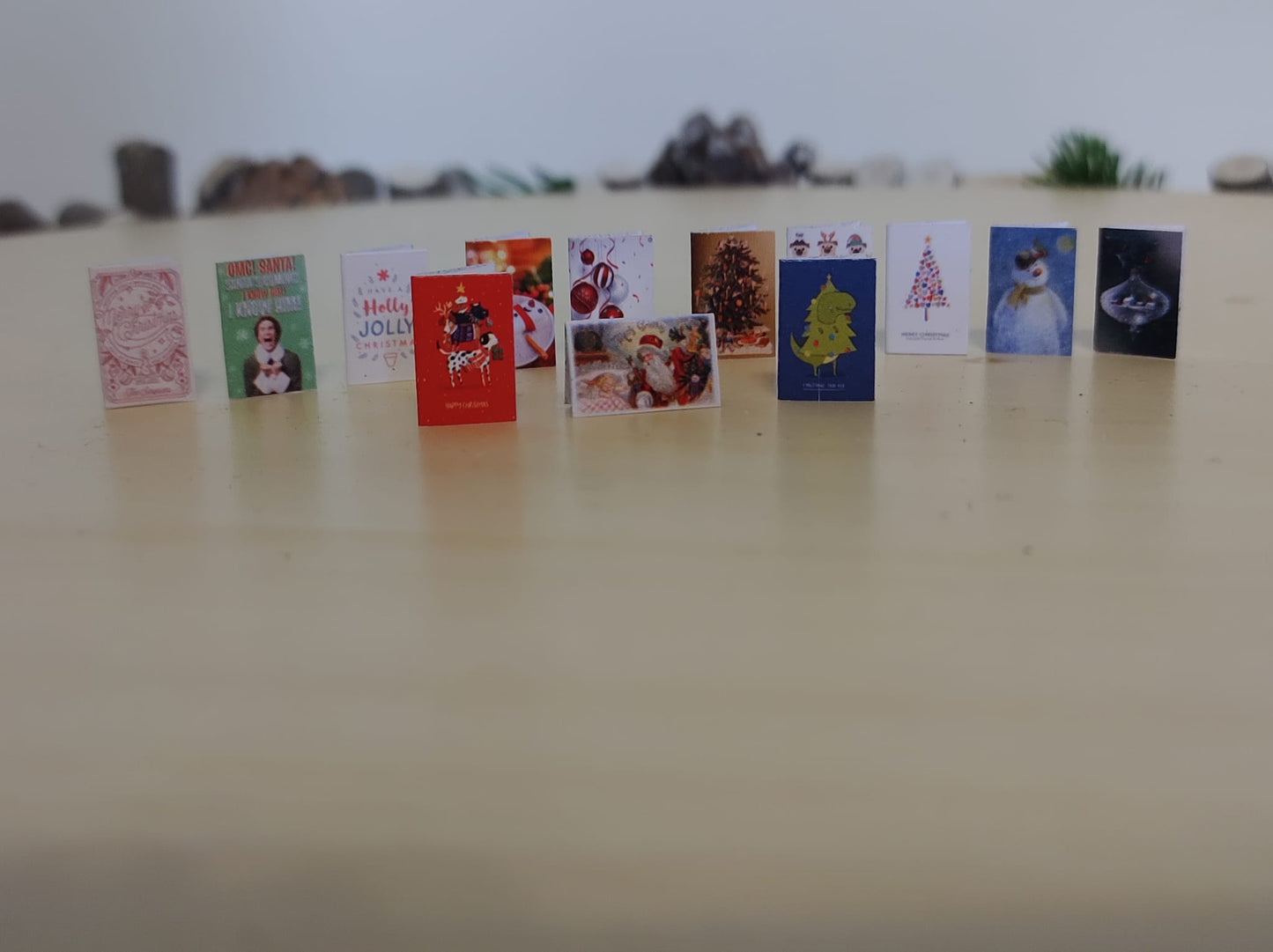 Miniature Christmas Cards Dolls House XMAS Handmade 1:12th scale Pack A