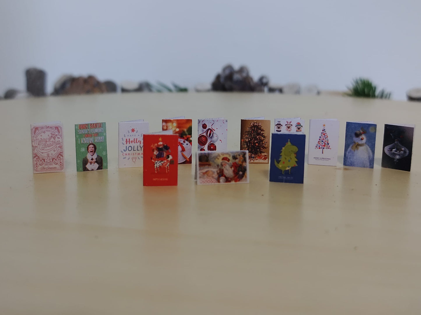 Miniature Christmas Cards Dolls House XMAS Handmade 1:12th scale Pack A