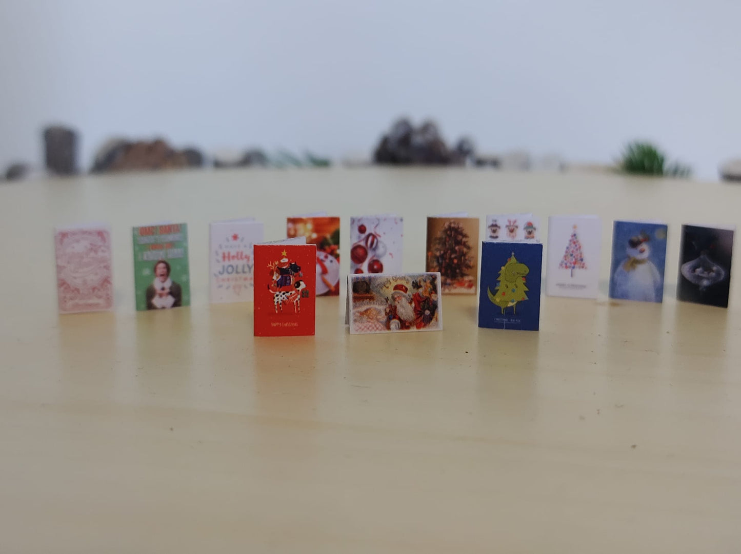 Miniature Christmas Cards Dolls House XMAS Handmade 1:12th scale Pack A