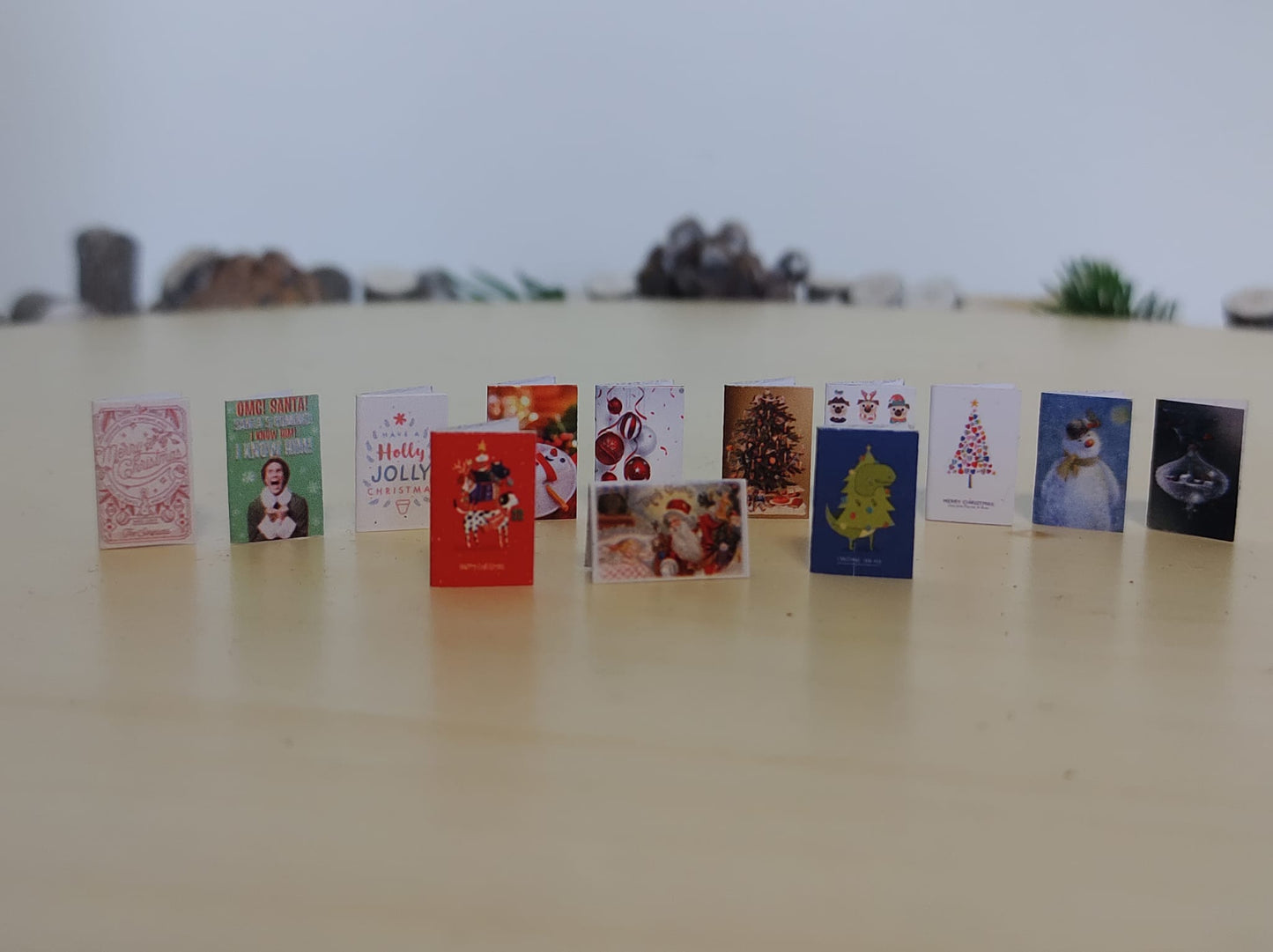 Miniature Christmas Cards Dolls House XMAS Handmade 1:12th scale Pack A