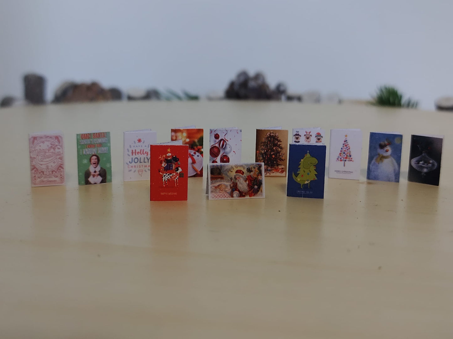 Miniature Christmas Cards Dolls House XMAS Handmade 1:12th scale Pack A