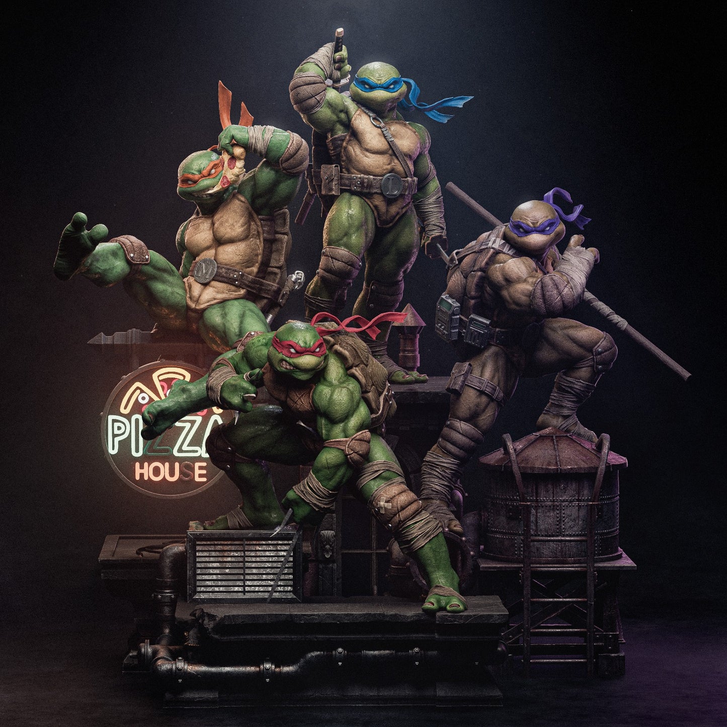 Teenage Mutant Ninja Turtles (Fan Art) - 3D printed Diorama kit (CA3D)