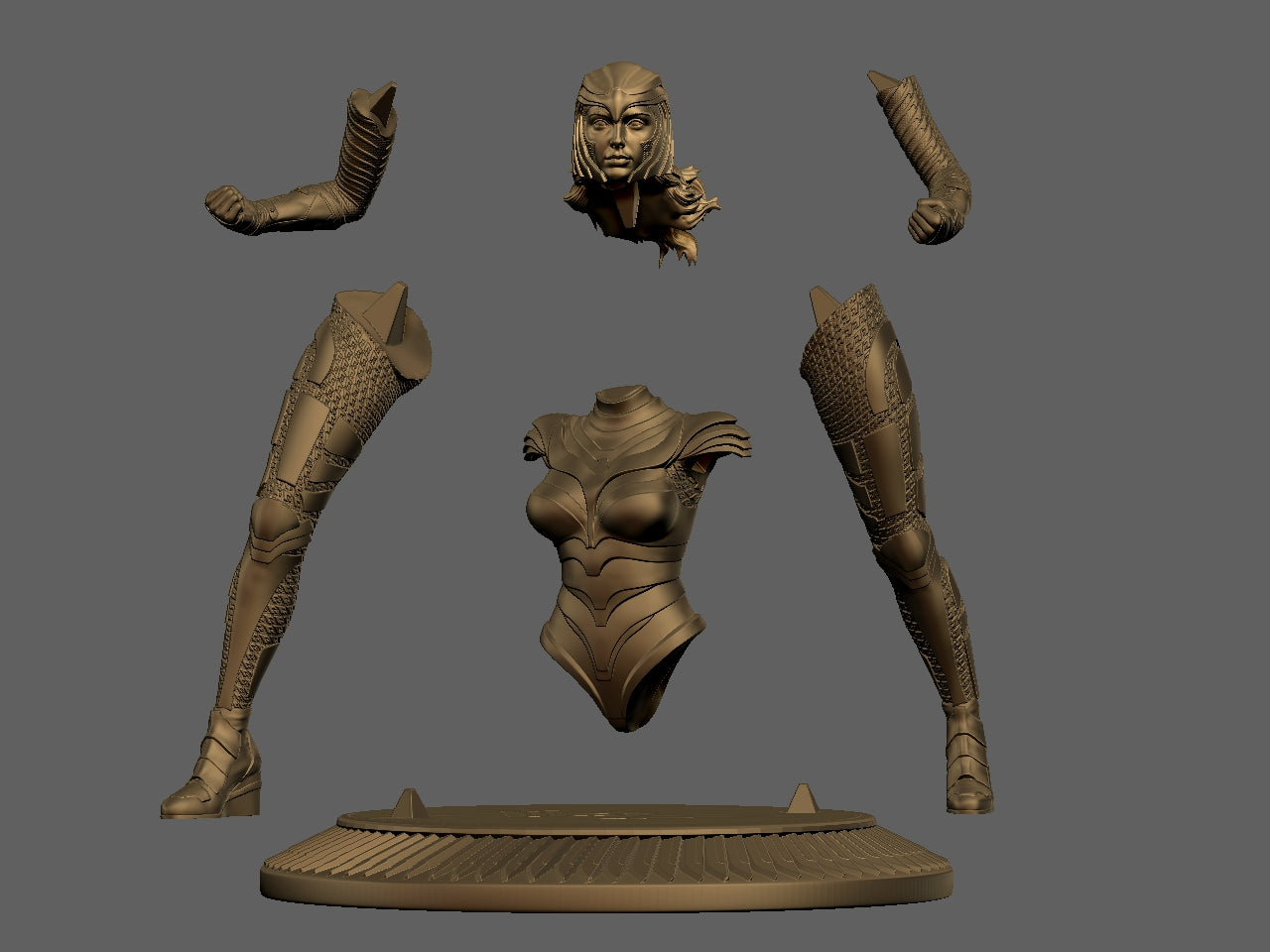 ww84 - Wonderwoman 3D Printed Model kit