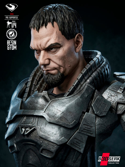 General Zod - Portrait Bust - 4 or 8 scale - 3D Model Kit - Fan Art