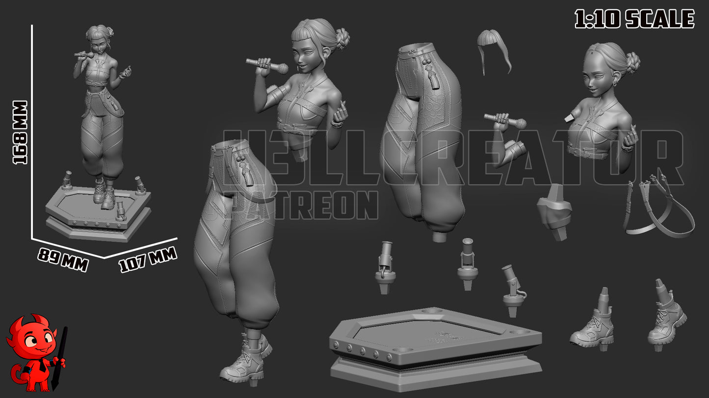 Zoey (KPop Demon Hunters) 3d Printed Model Kit - 10 scale