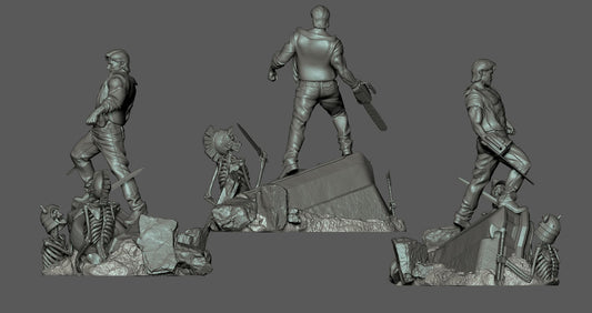 Ash - Evil Dead 3D Model Kit - Unpainted and Unassembled Statue