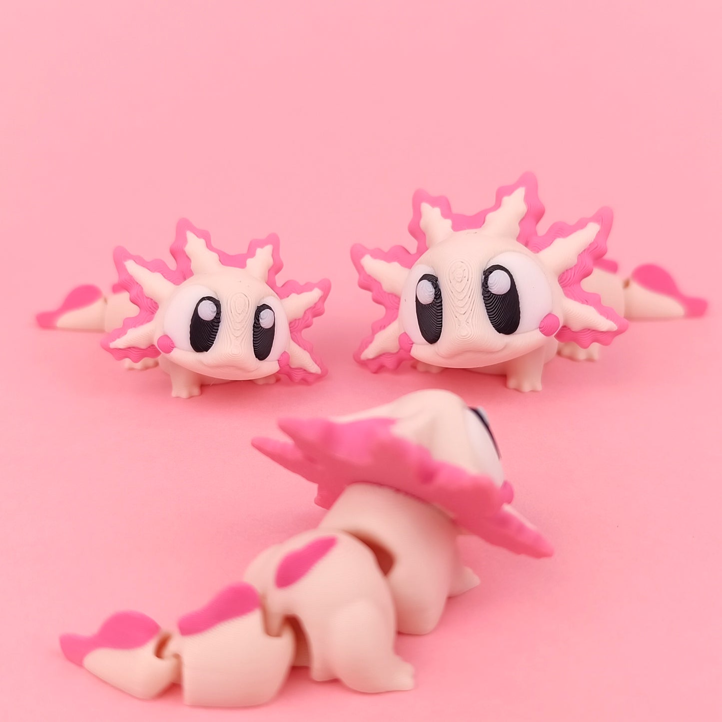 Flexi Axolotl - FDM Printed - Multi-coloured.