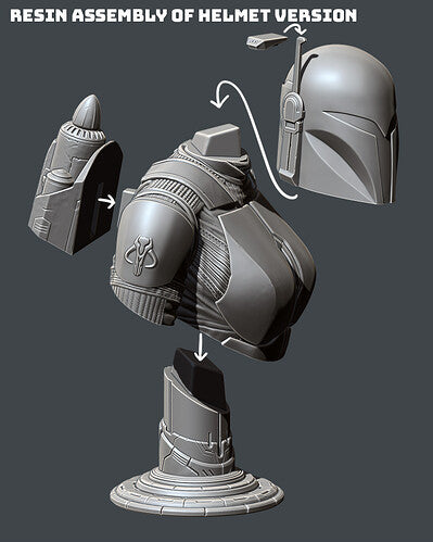 Bo Katan Kryze Bust (Fan Art) 216mm or 148mm - 3D Print