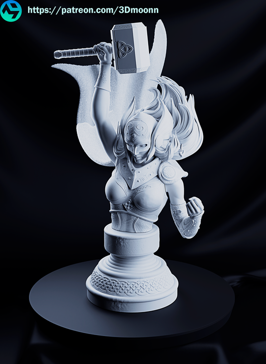 Jane Foster - Lady Thor - 3D Printed Statue Bust - 2 Heads
