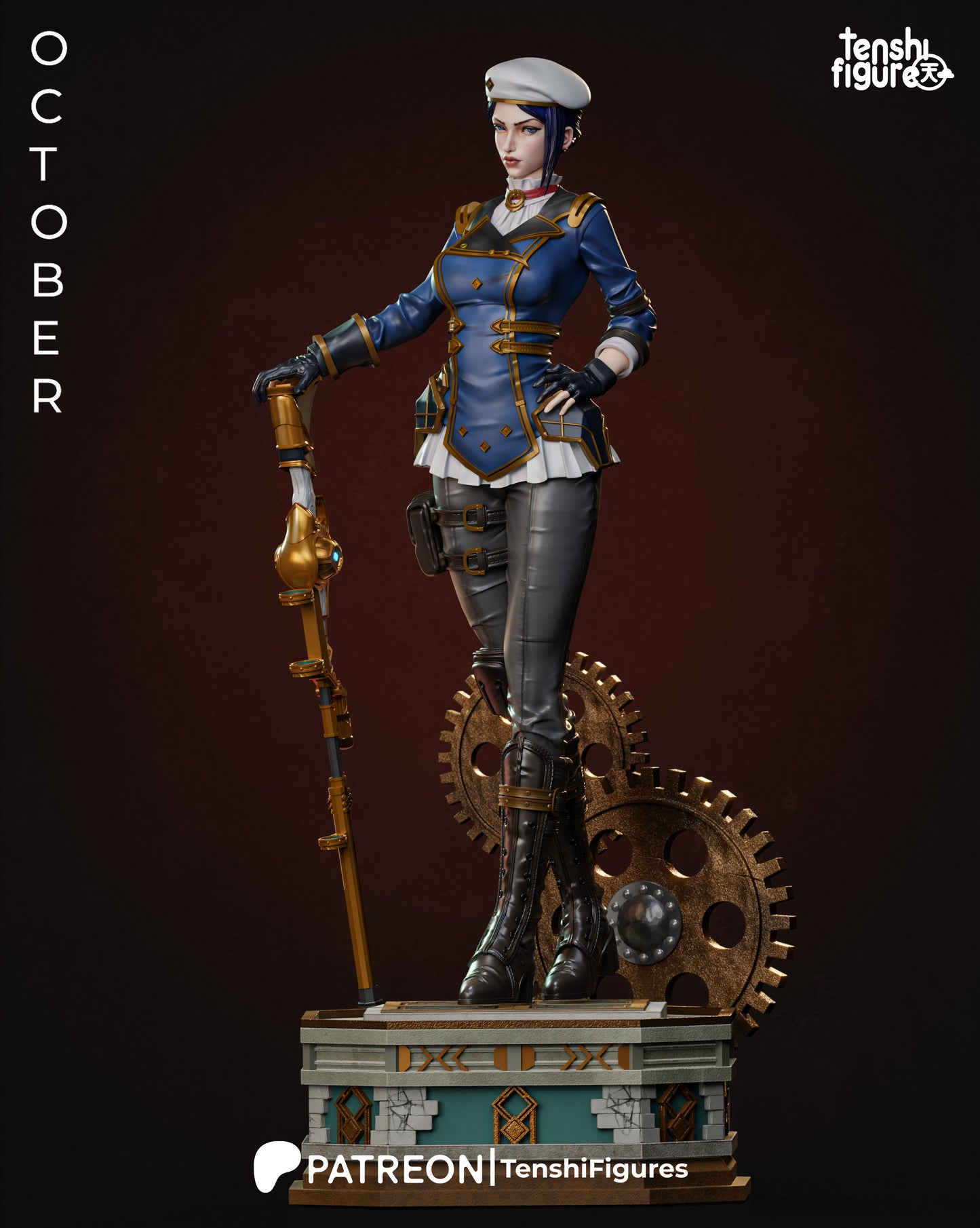 Caitlyn - Arcane 3D printed Model Statue - Unpainted and Unassembled