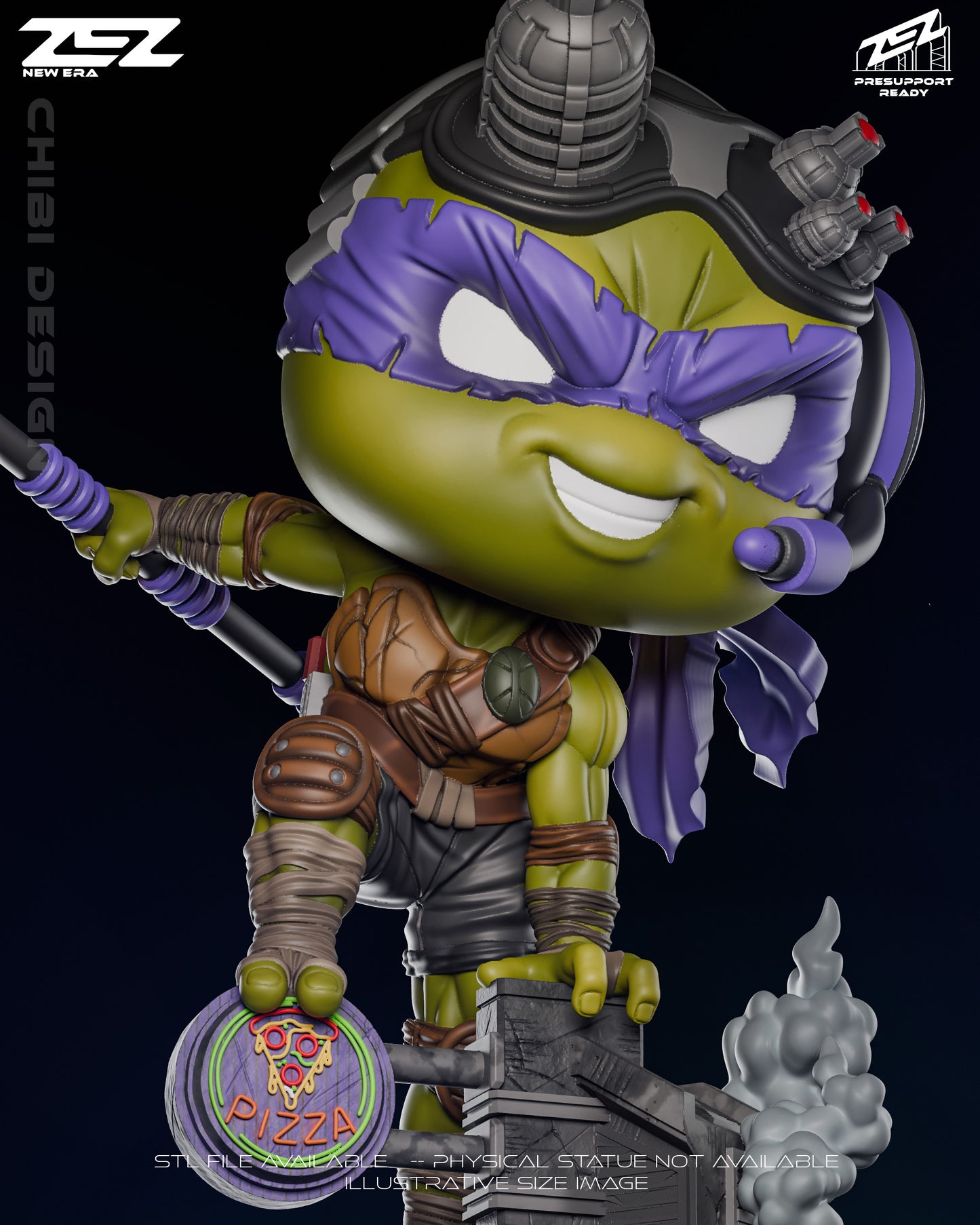 Donatello Chibi (ZEZ) - 3D Printed Fan Art Model Kit
