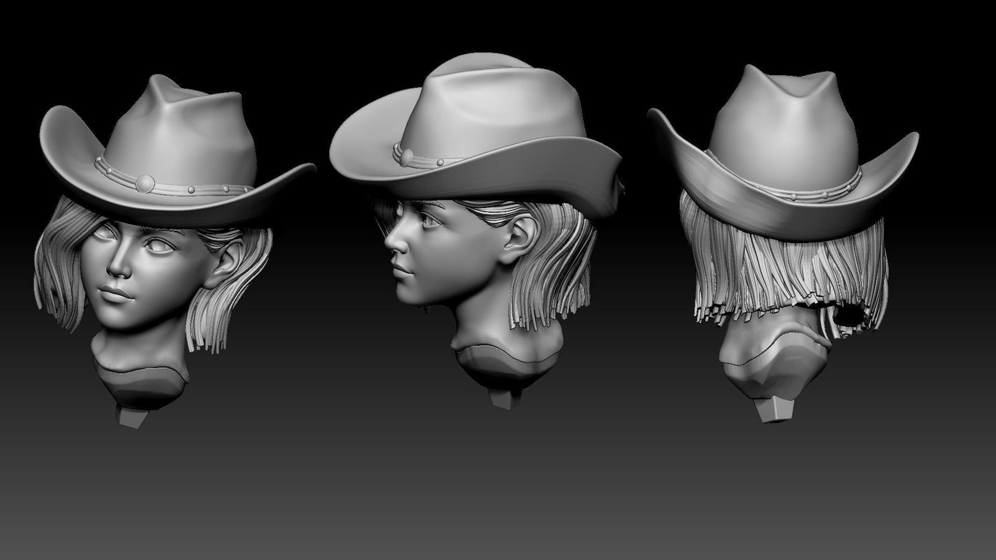 Cowboy Girl at Gas Station - 3D Print - Fan Art - 75mm and 180mm