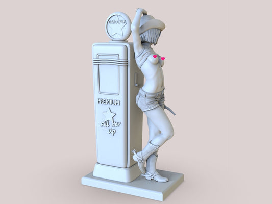 Cowboy Girl at Gas Station - 3D Print - Fan Art - 75mm and 180mm - NSFW