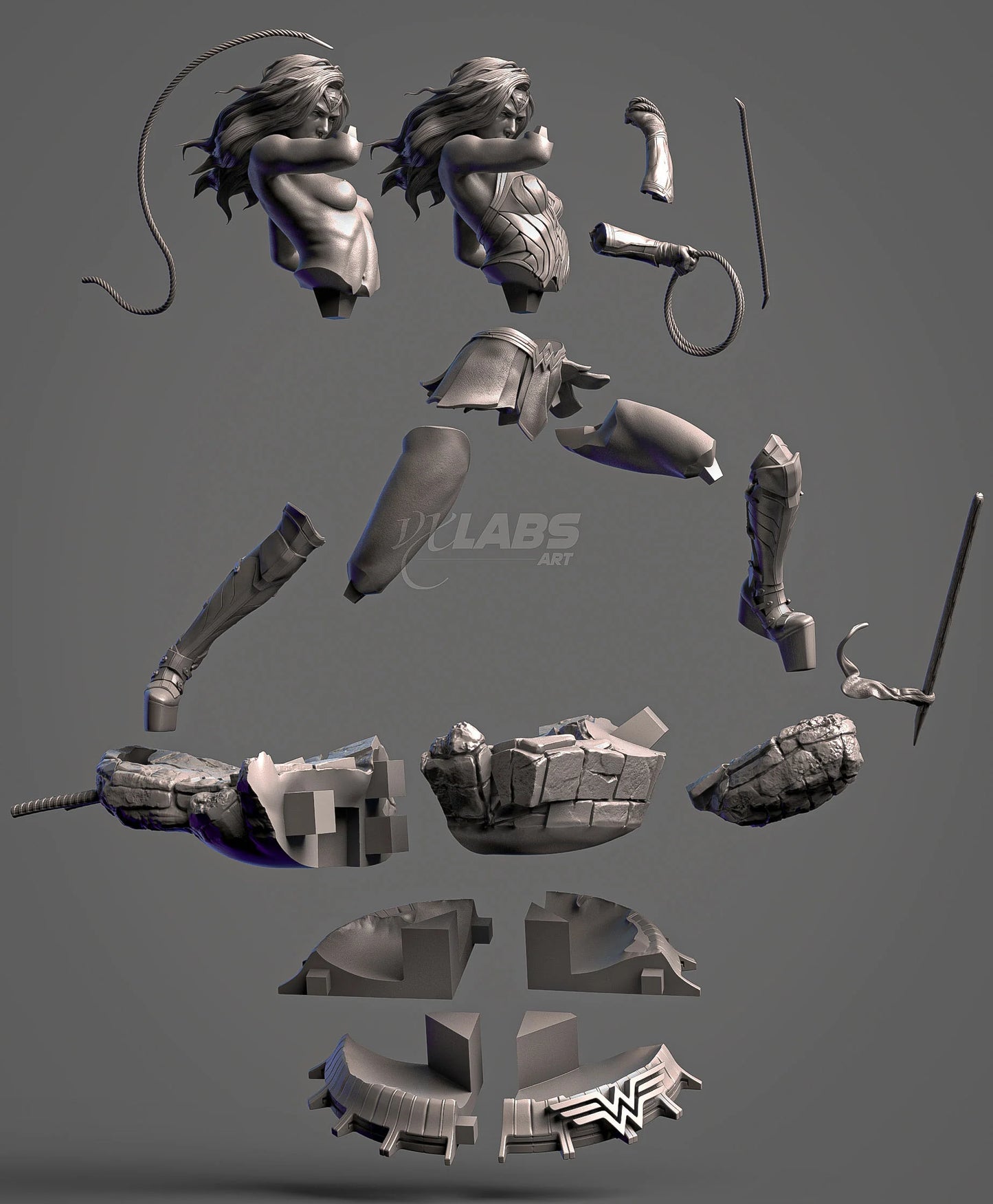 Wonder Woman - various scales- 3D Printed model kit