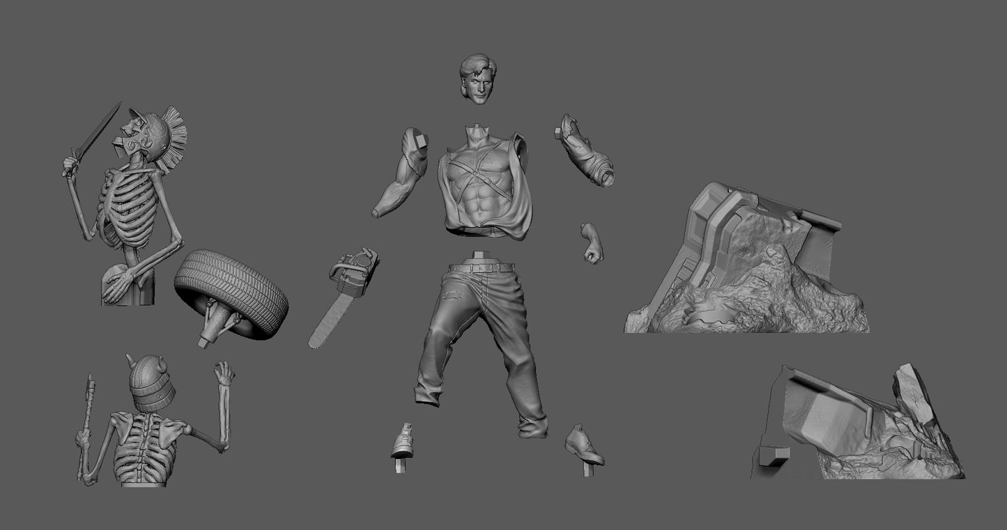 Ash - Evil Dead 3D Model Kit - Unpainted and Unassembled Statue