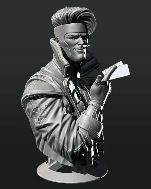 Gambit Bust - 3D Printed Model Bust kit