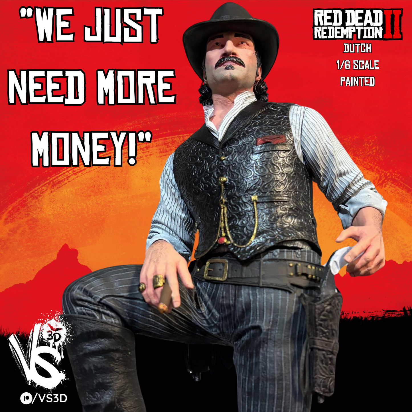 Dutch van der Linde (Red Dead II) - 3D Model Kit - 10 Scale