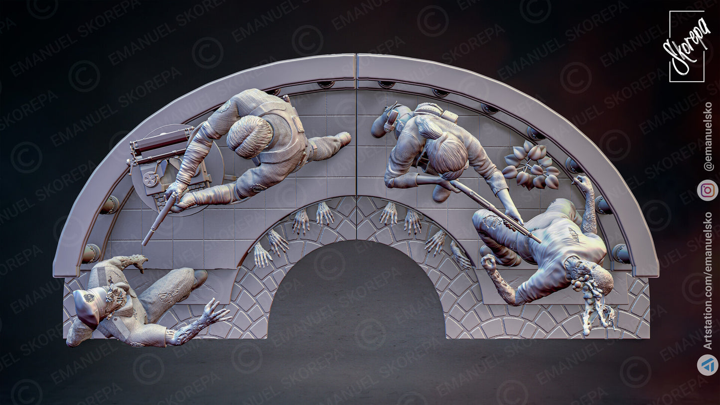 Leon and Claire Diorama (Resident Evil) - 3D Printed Model Kit