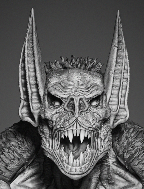 Man Bat (Portrait Bust) - 3d Print - 4 and 8 Scale - Fan Art