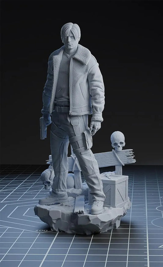 Leon (Resident Evil) - 3D Printed Fan Art -Unpainted and Unassembled 10 and 6 scale
