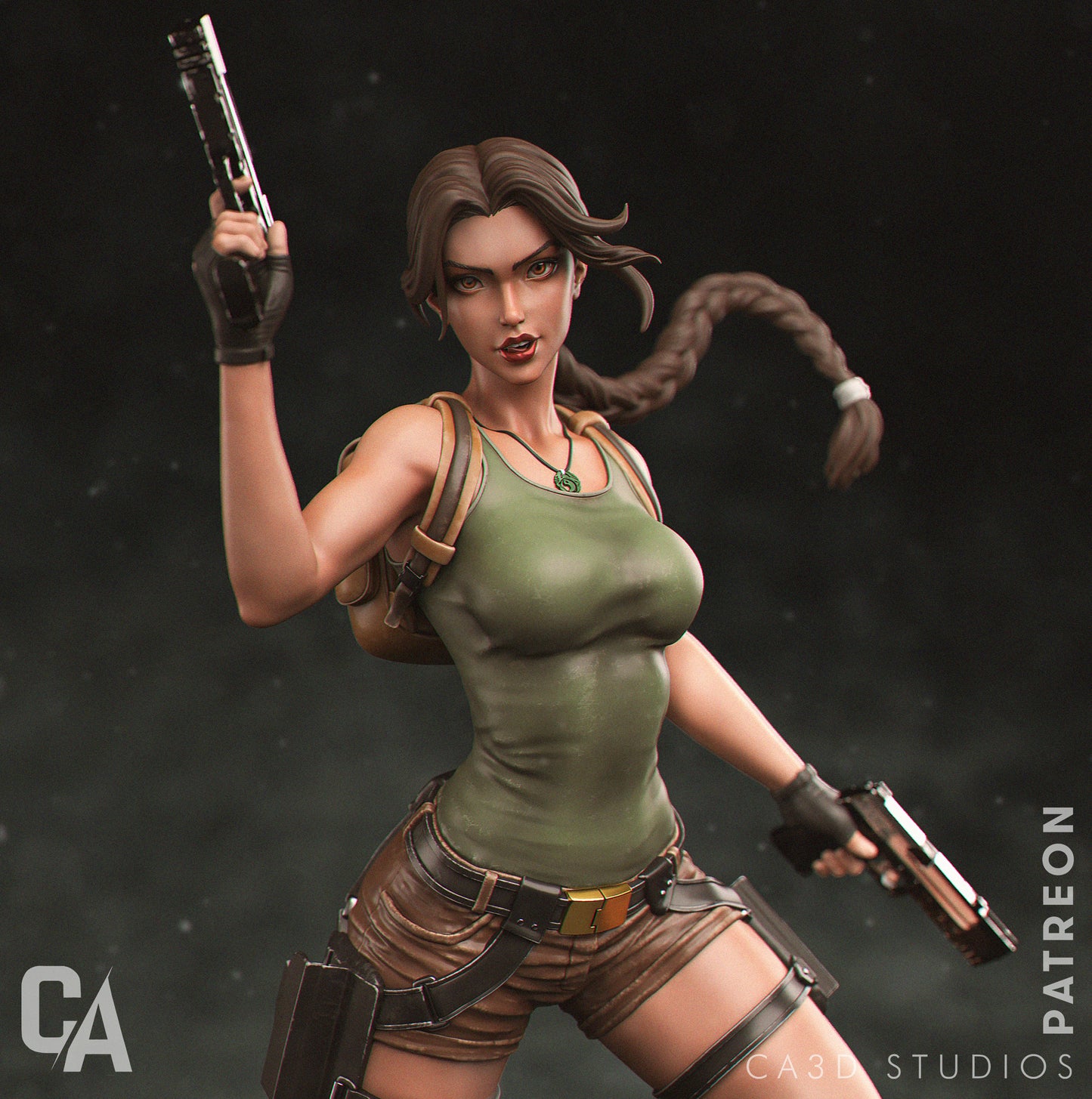 Lara Croft 3d Printed Statue - Unpainted and Unassembled 6 & 12 Scale