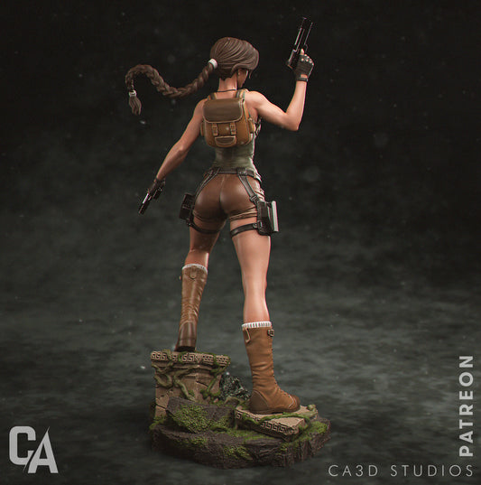 Lara Croft 3d Printed Statue - Unpainted and Unassembled 6 & 12 Scale