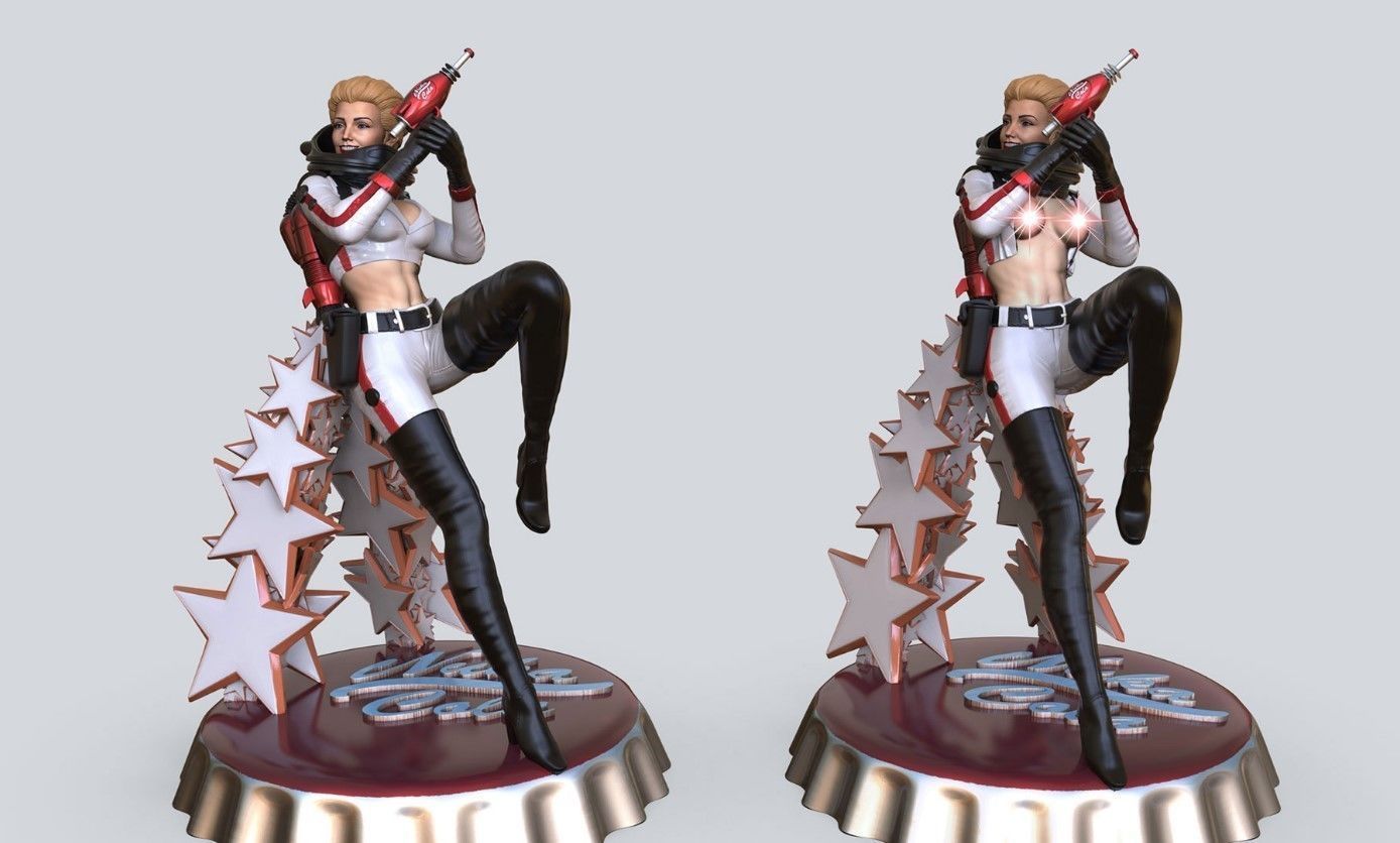 Nuka Girl (Fallout - Nuka Cola) - 3D Print - Fan Art - 130mm SFW/NSFW