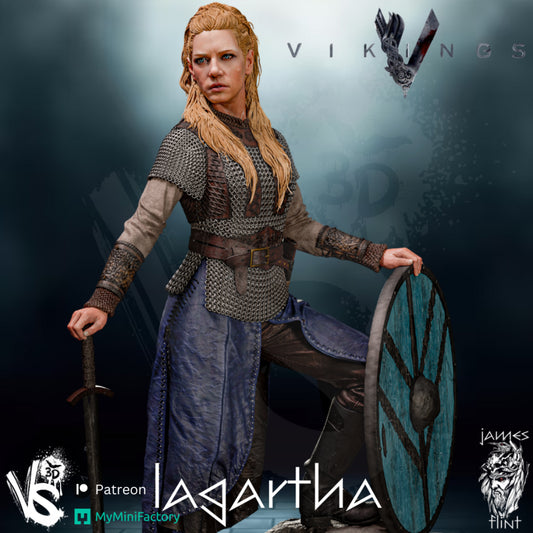 Lagartha (Vikings) - 1:10 Scale - 3D Print Model Kit - Fan Art