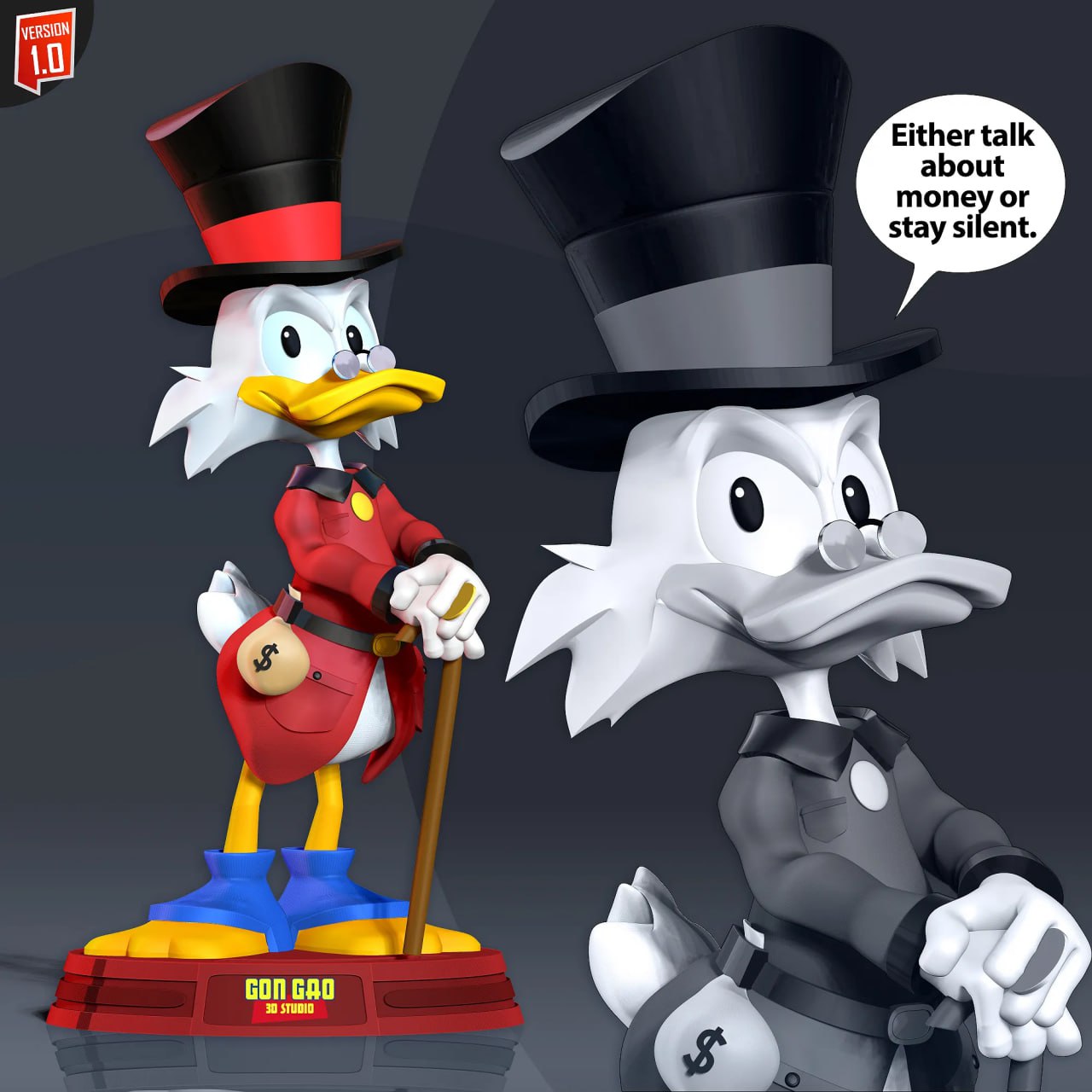 Scrooge McDuck - 3D Printed Statue Model Kit- 200mm
