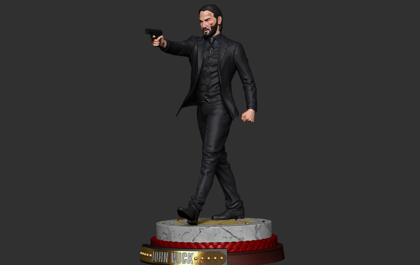 John Wick Statue - 3D Printed Model - Unpainted and unassembled