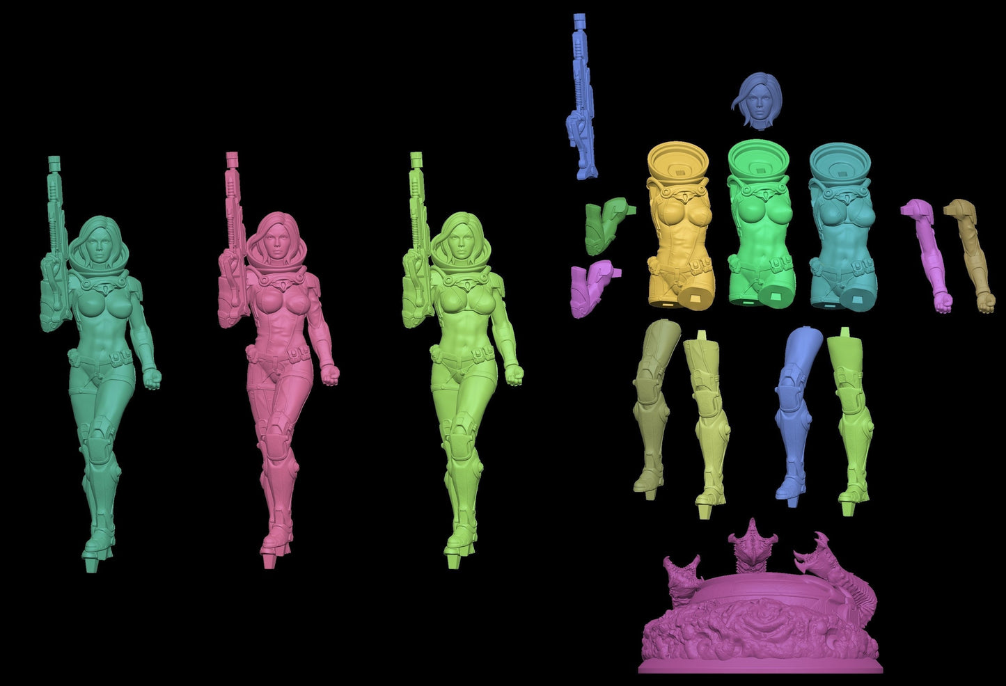 Space Warrior - 3D Print - Fan Art - 180mm SFW/NSFW